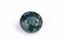 Естествен зеленикаво-син сапфир 0.33ct 3.5mm нагряван, кръгла шлифовка, единичен камък за бижута