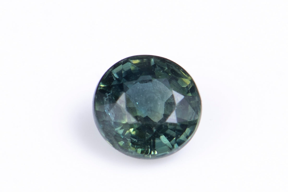Естествен зеленикавосин нагряван сапфир 0.33ct 3.5mm кръгла шлифовка №1