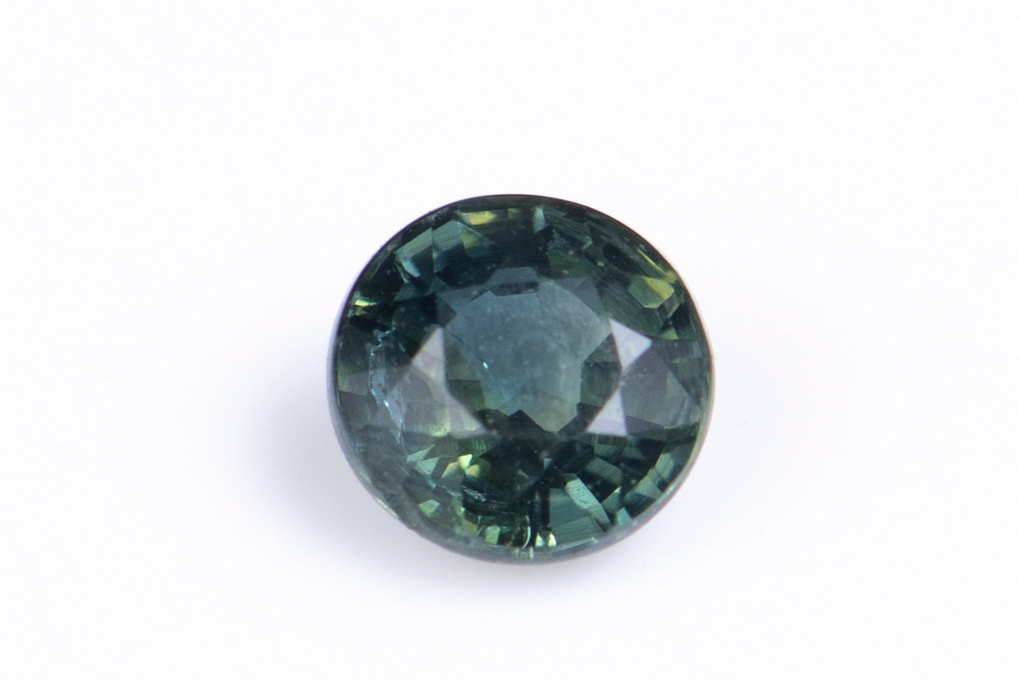 Greenish blue sapphire 0.33ct 3.5mm round cut heated