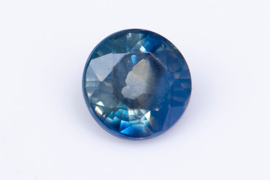 Greenish blue sapphire 0.36ct 3.7mm round cut heated