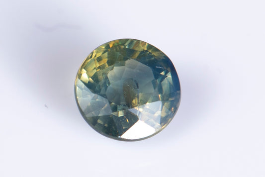 Greenish blue sapphire 0.39ct 3.9mm round cut heated