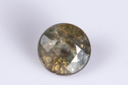Greenish blue sapphire 0.46ct 3.8mm round cut heated