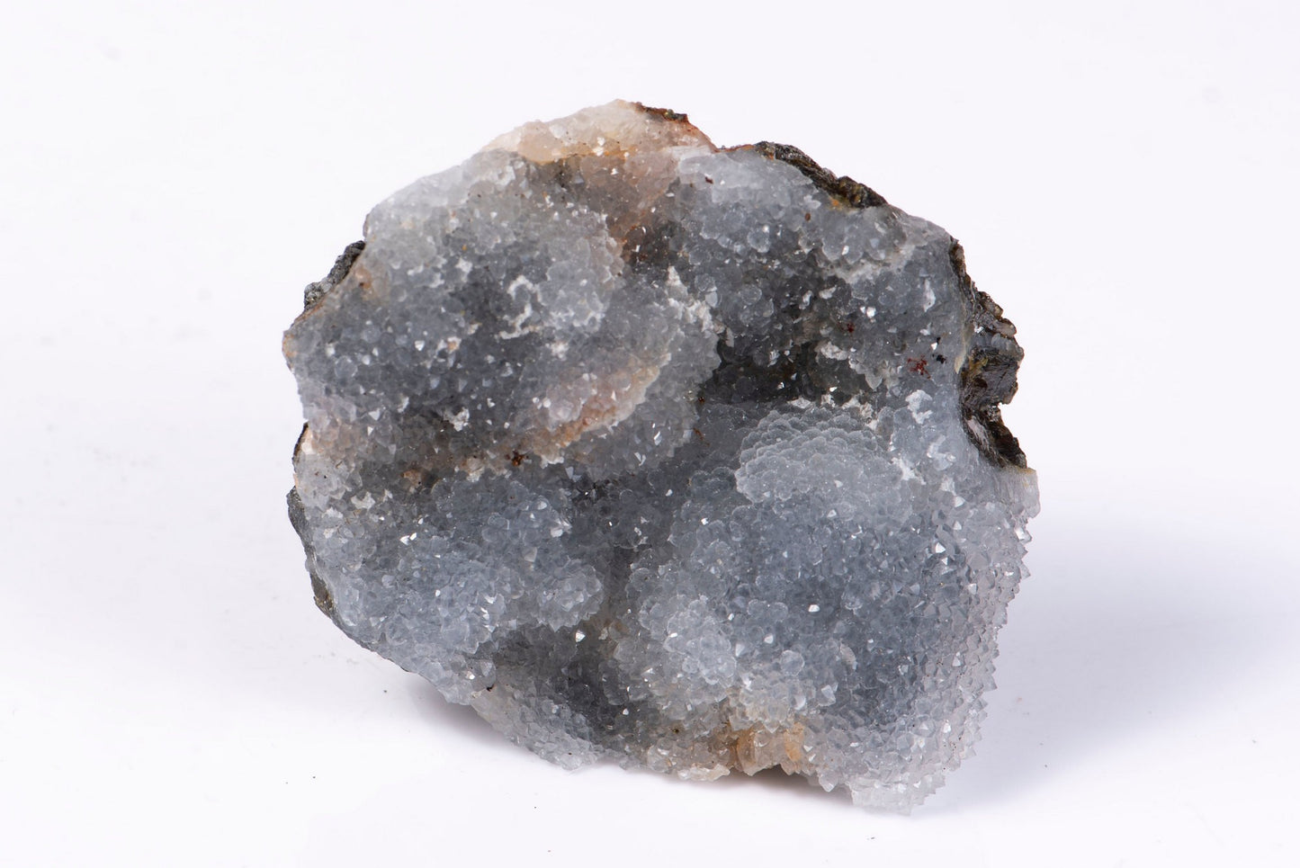 Natural grey chalcedony with sugar quartz druzy cluster 139g Bulgaria mineral specimen collector