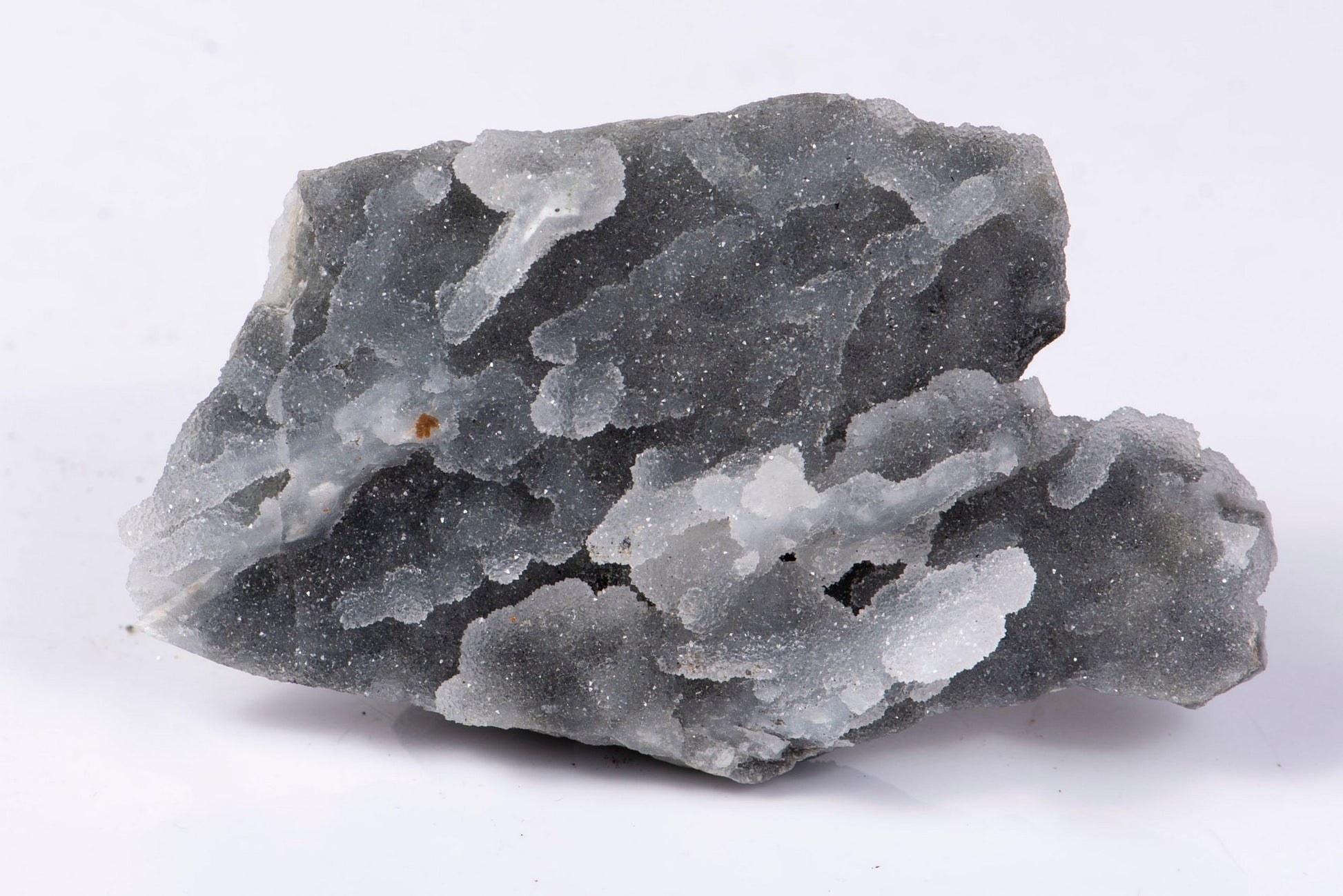 Natural grey chalcedony with sugar quartz druzy cluster 95g Bulgaria mineral specimen collector