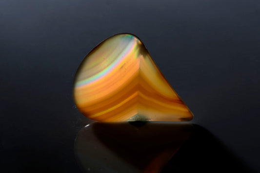 Iris agate 15.4ct teardrop cabochon