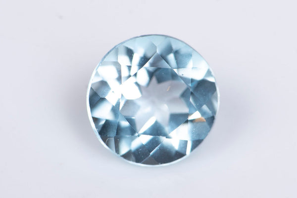 Естествен светлосин топаз 1.48ct 7mm кръгла шлифовка №1