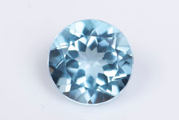 Естествен светлосин топаз 1.48ct 7mm кръгла шлифовка №2