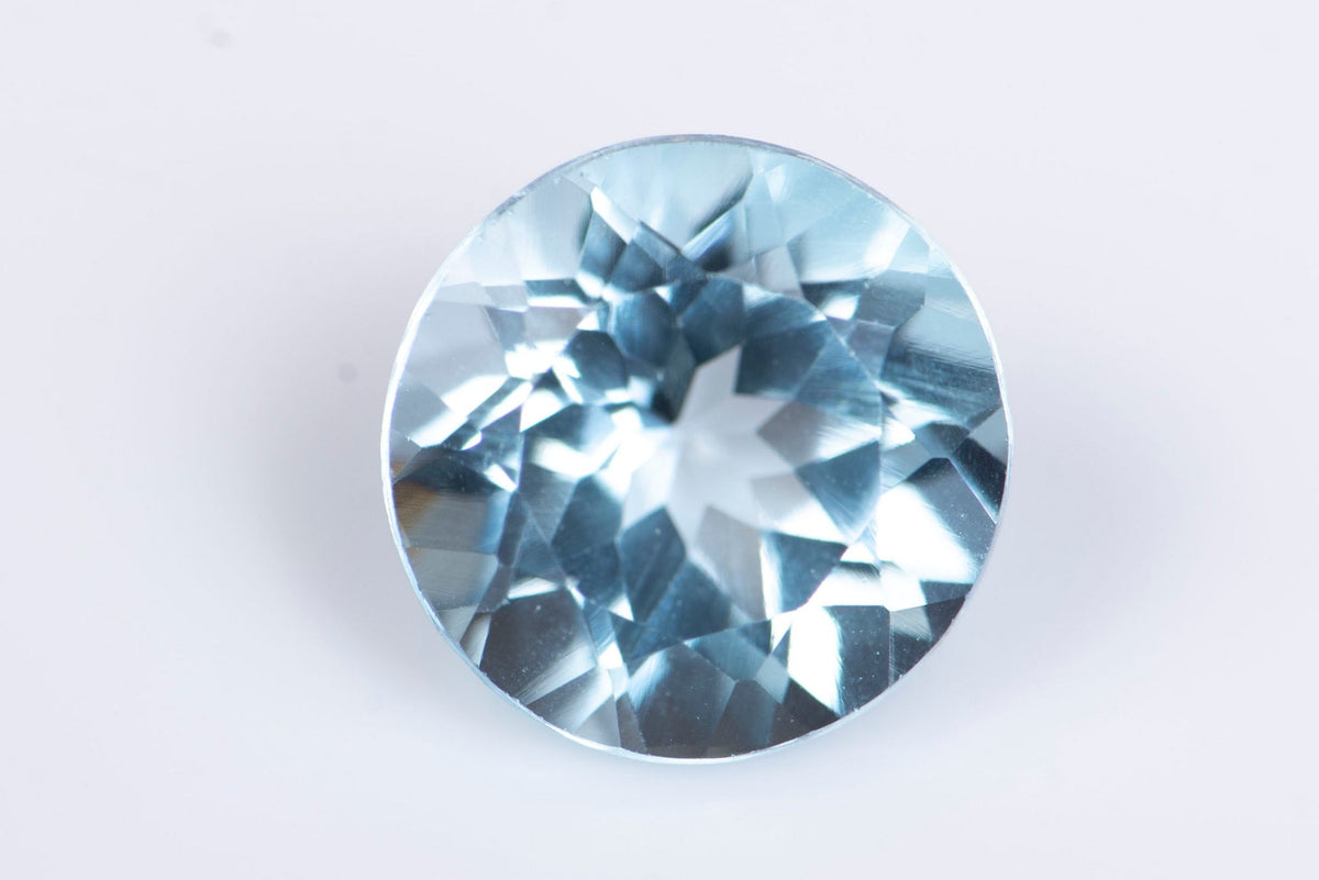 Естествен светлосин топаз 1.56ct 7.1mm кръгла шлифовка
