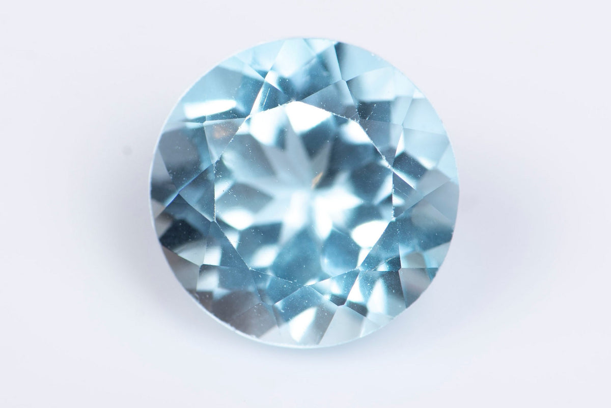 Естествен светлосин топаз 1.58ct 7mm кръгла шлифовка