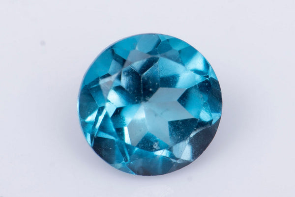Естествен топаз Лондонско синьо 0.28ct 4mm кръгла шлифовка №1