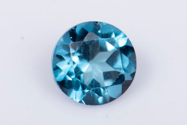 Естествен топаз Лондонско синьо 0.31ct 4mm кръгла шлифовка №1