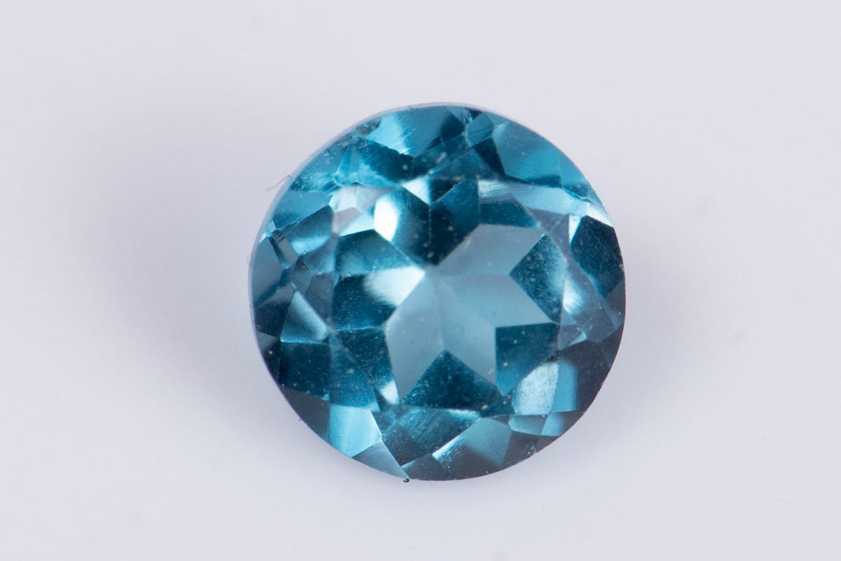 Естествен топаз Лондонско синьо 0.32ct 4mm кръгла шлифовка №1