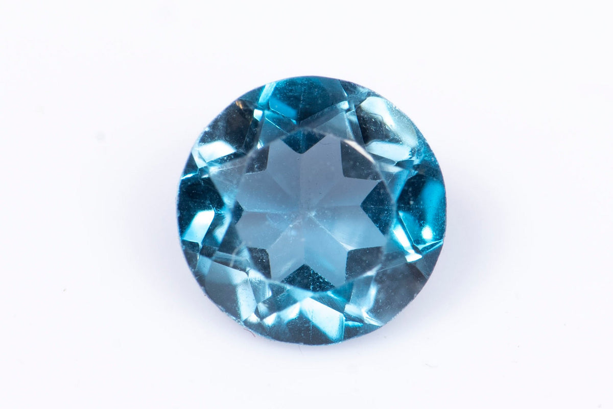 Естествен топаз Лондонско синьо 0.58ct 5mm кръгла шлифовка №2