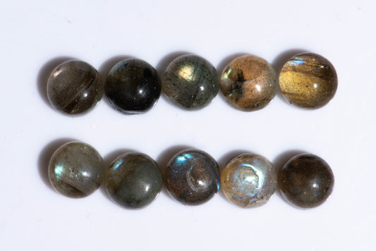 Natural labradorite 10pcs 6mm round cabochons 11.48ct loose gemstones