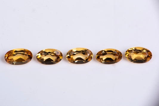 Natural citrine 5pcs oval cut 5x3mm 1.00ct loose gemstones for jewelry