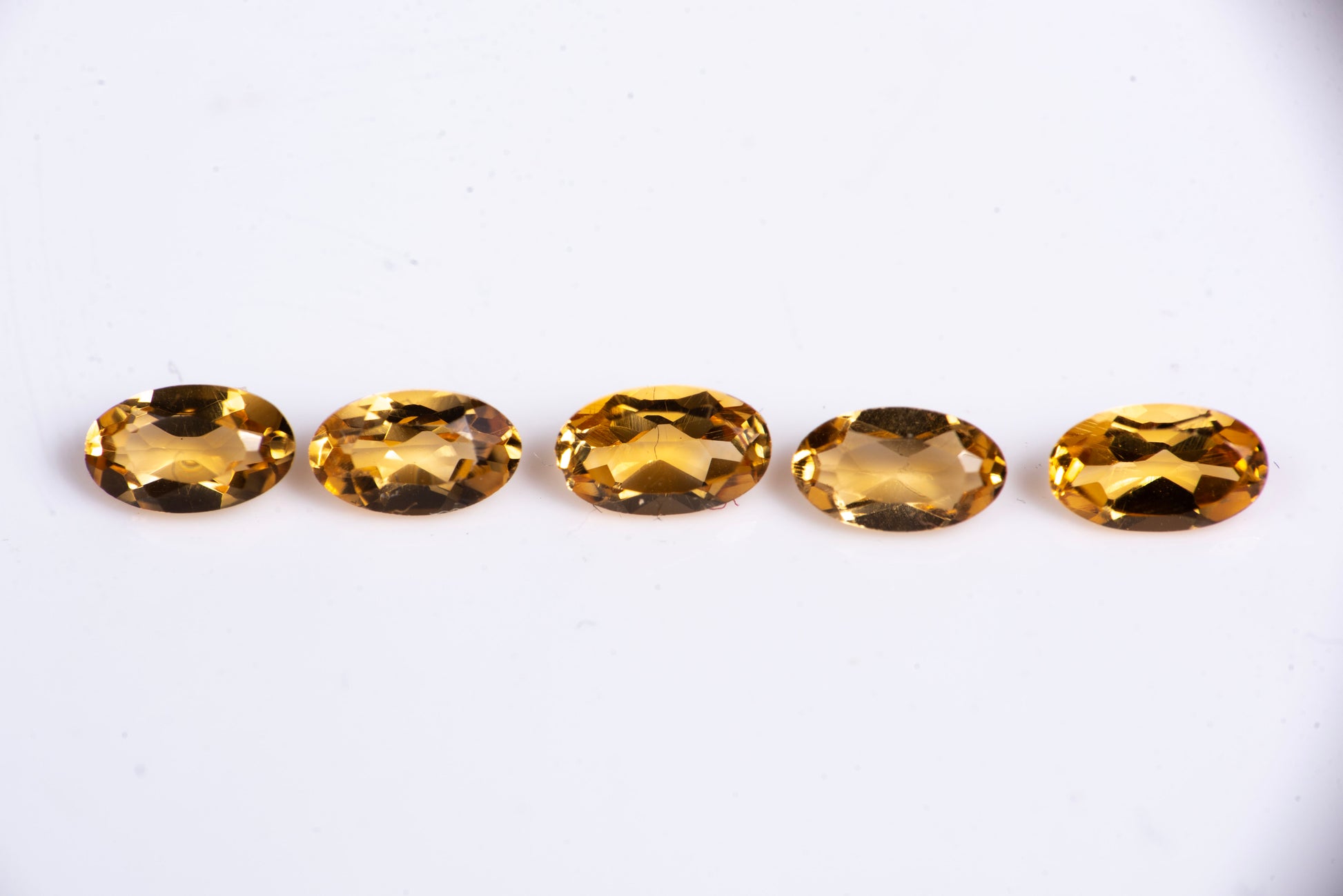 Natural citrine 5pcs oval cut 5x3mm 1.05ct loose gemstones for jewelry