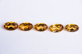 Natural citrine 5pcs oval cut 5x3mm 1.10ct loose gemstones for jewelry