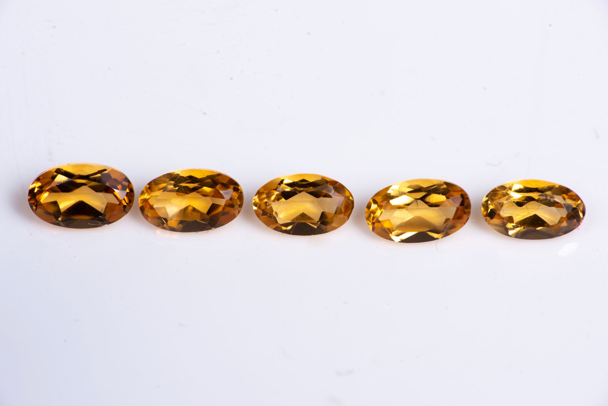 Natural citrine 5pcs oval cut 5x3mm 1.10ct loose gemstones for jewelry