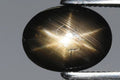 Natural black 6-ray star sapphire 1.40ct oval cabochon untreated loose gemstone for jewelry