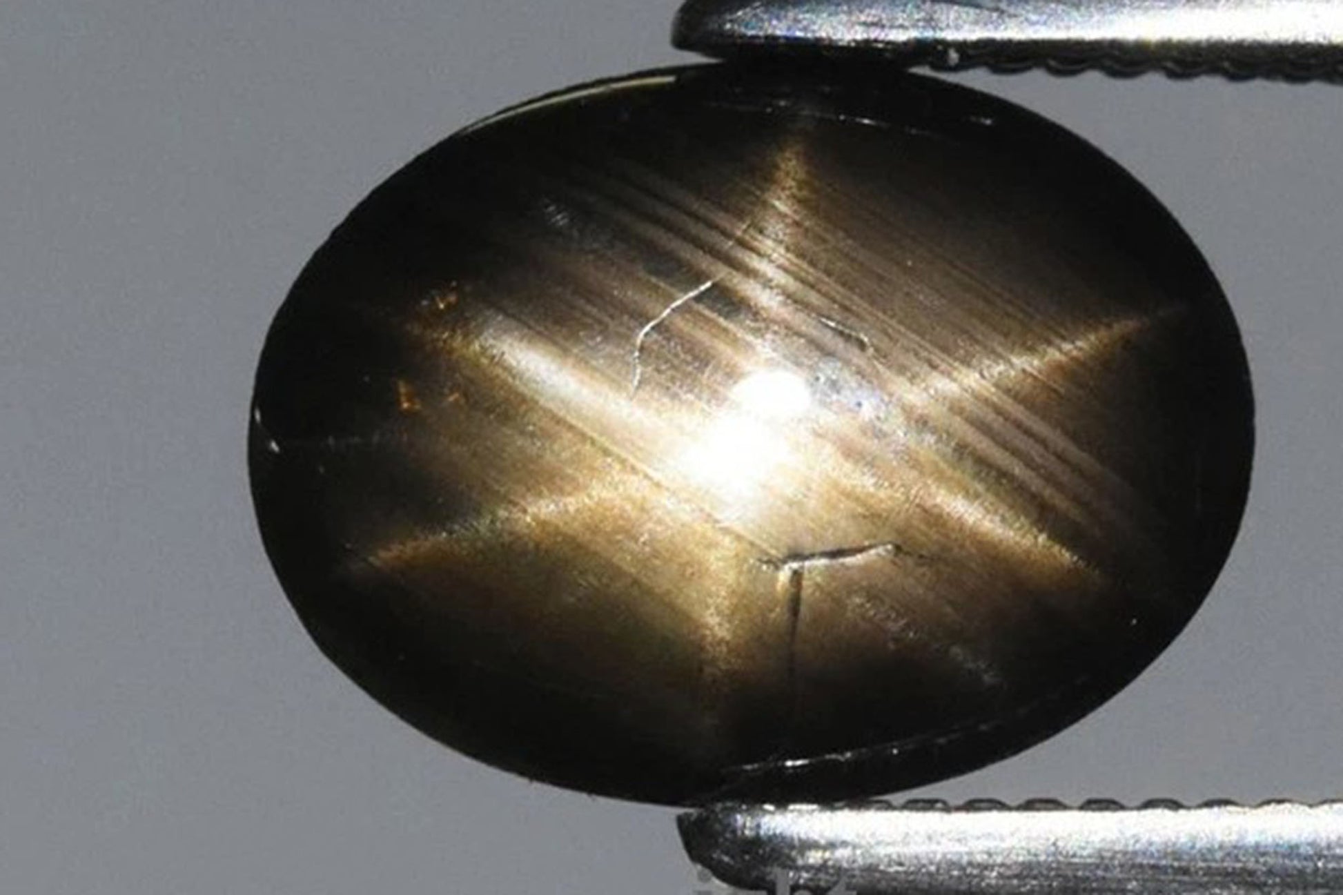 Natural black 6-ray star sapphire 1.40ct oval cabochon untreated loose gemstone for jewelry