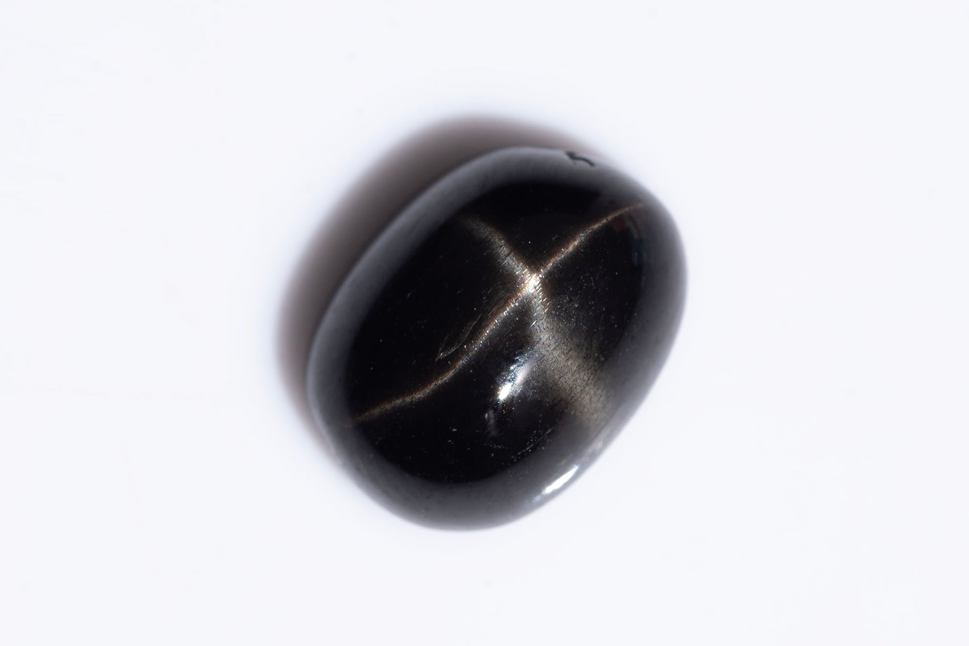 Natural black star diopside 2.35ct 9x7mm oval cabochon loose gemstone