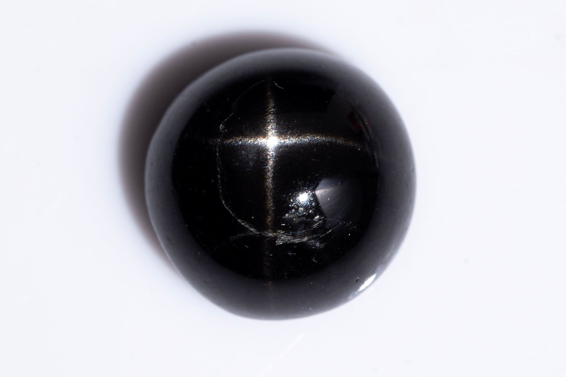 Natural black star diopside 4.13ct 9.1mm round cabochon loose gemstone