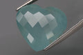 Natural blue aquamarine 10.91ct heart checkerboard cut loose gemstone for jewelry
