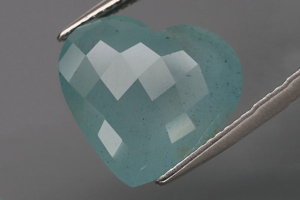 Natural Blue Aquamarine Heart Checkerboard Cut 10.91Ct