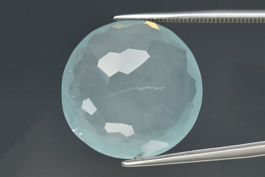 Natural blue aquamarine 12.99ct round cut faceted loose gemstone for jewelry
