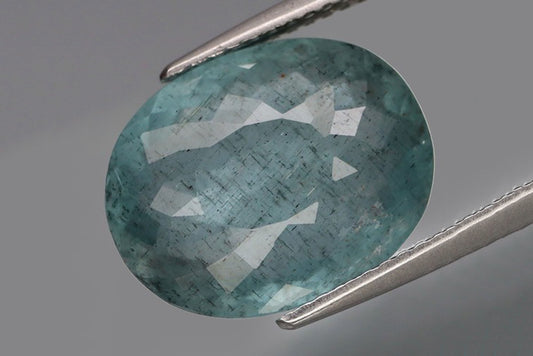 Natural blue aquamarine 6.55ct oval faceted cut loose gemstone for jewelry