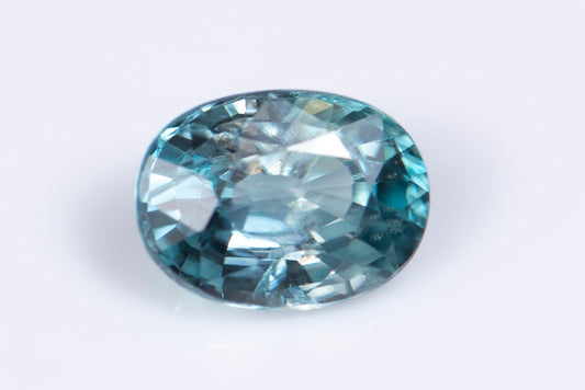 Natural blue zircon 1.70ct oval cut