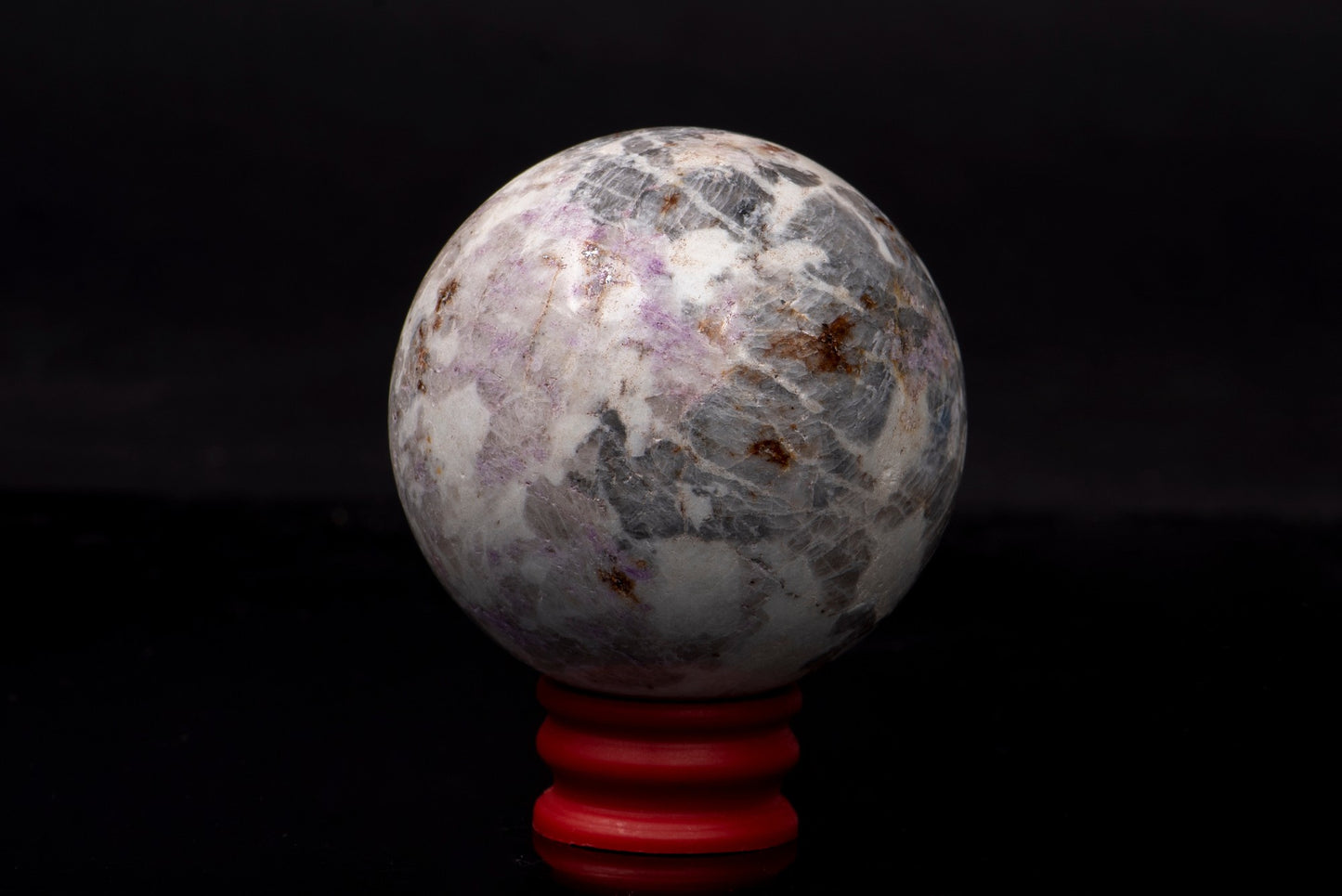 Natural fluorescent hackmanite sphere 65mm UV reactive tenebrescent mineral