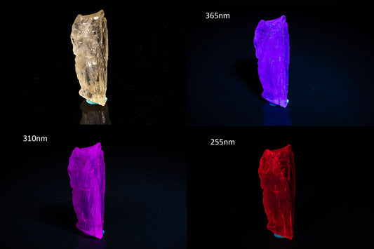Natural fluorescent scapolite crystal 12.8ct UV reactive mineral specimen
