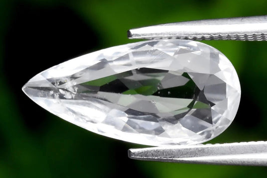 Natural goshenite white aquamarine beryl 1.66ct VS clarity pear cut 13x6.5mm loose gemstone