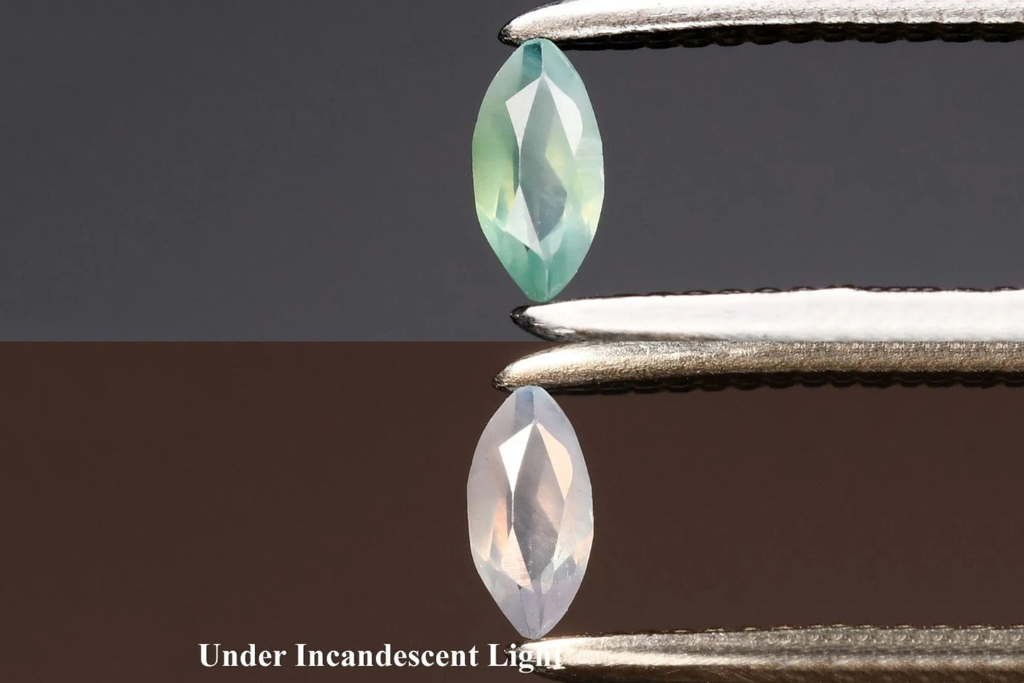 Natural green alexandrite color change gemstone 0.05ct marquise cut 3.7x1.8mm