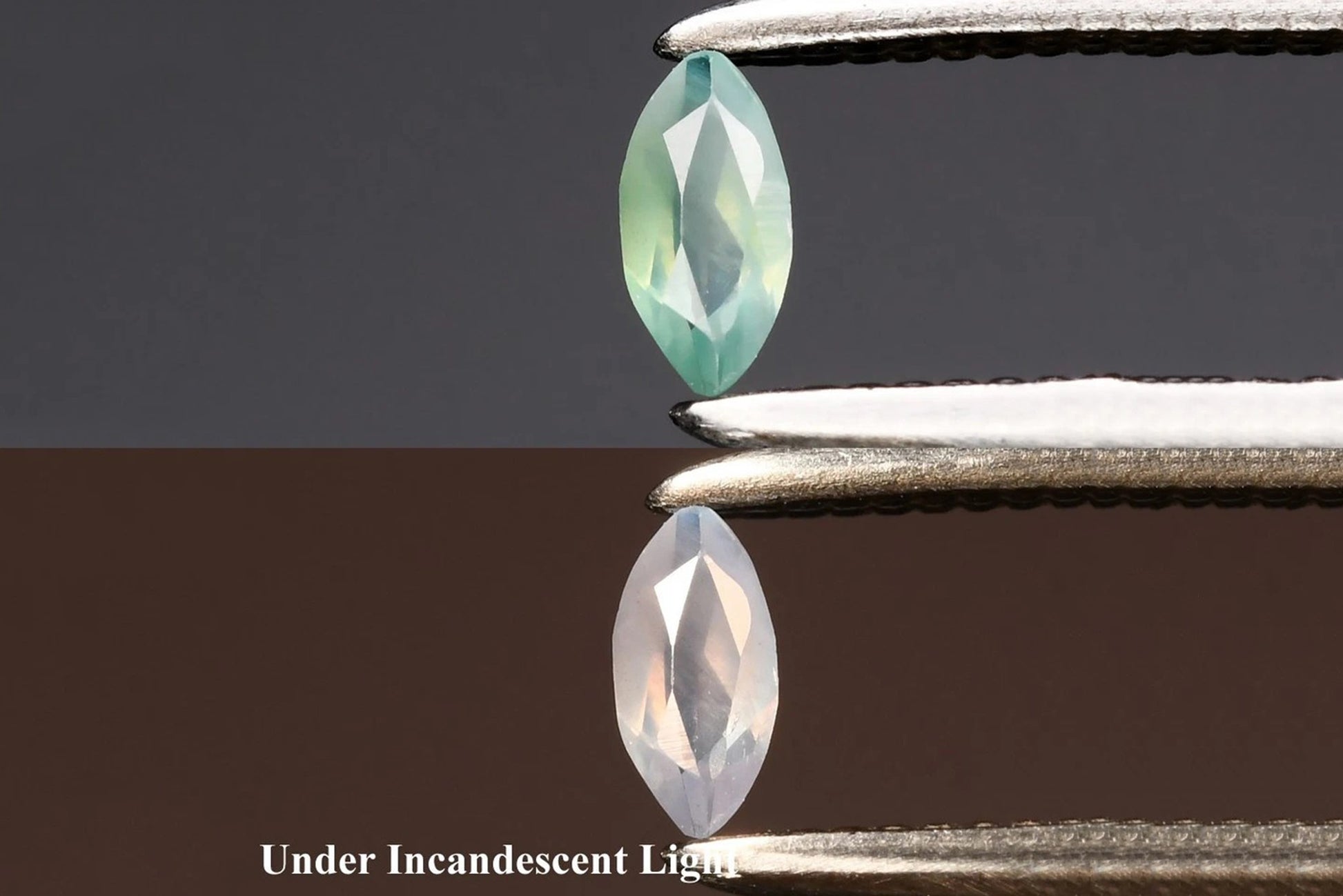 Natural green alexandrite color change gemstone 0.05ct marquise cut 3.7x1.8mm