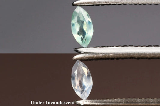 Natural green alexandrite color change gemstone 0.06ct marquise cut 3.7x1.8mm