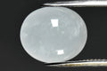Natural light blue aquamarine 9.16ct oval cabochon 14.5x12.5mm loose gemstone