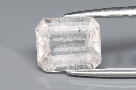 Natural light pink morganite 1.70ct octagon cut loose gemstone for jewelry