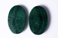 Natural malachite matched pair 49.7ct 26x17mm oval cabochons loose gemstones