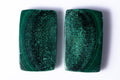 Natural malachite matched pair 54.8ct 25x15mm octagon cabochons loose gemstones