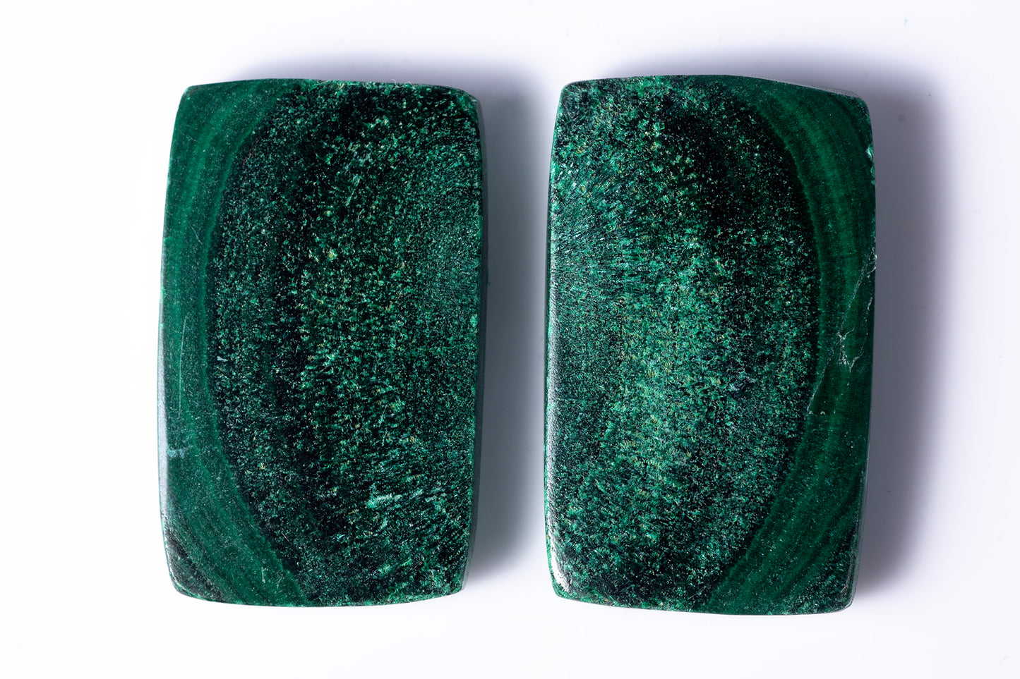 Natural malachite matched pair 54.8ct 25x15mm octagon cabochons loose gemstones