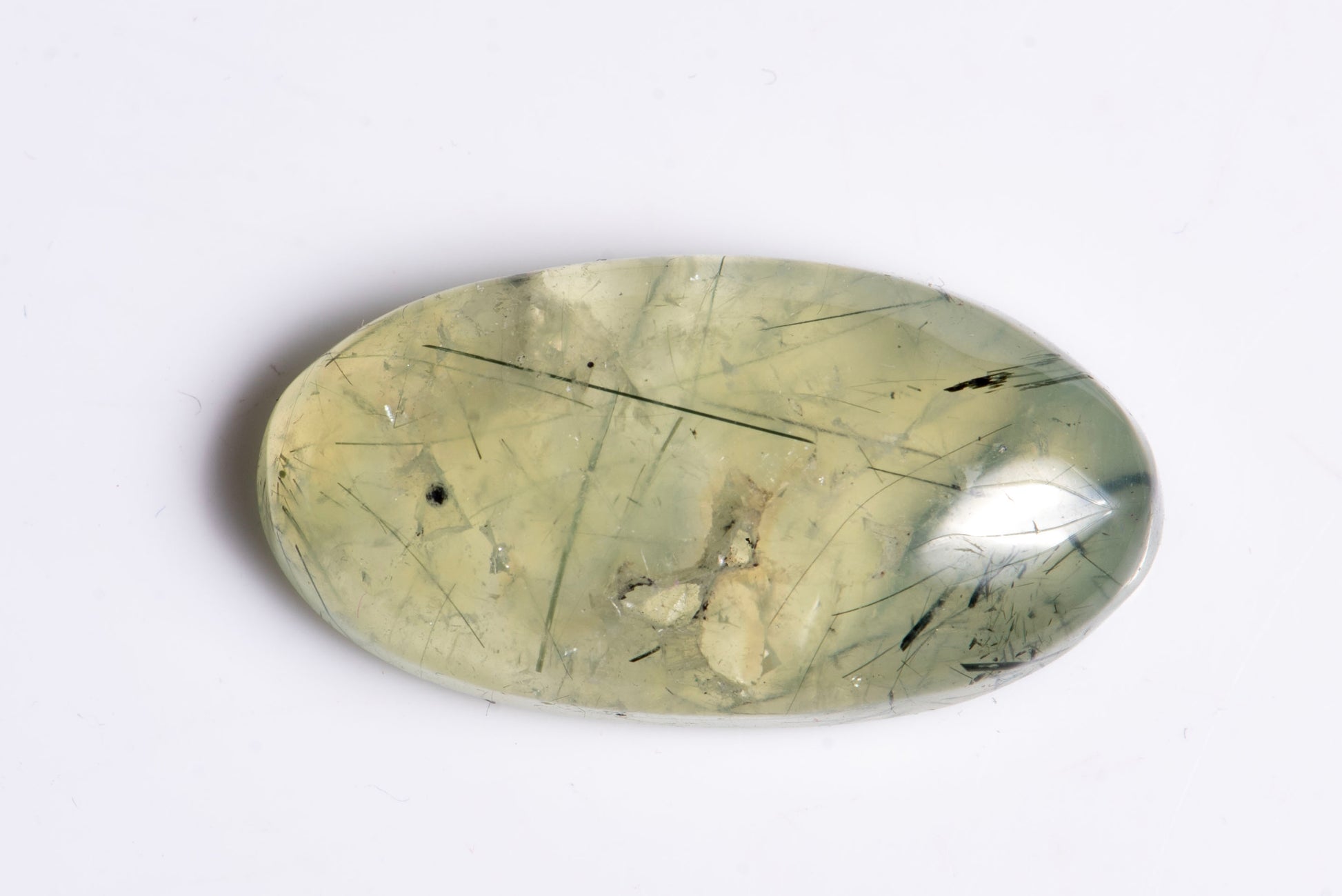 Natural prehnite 28.6ct oval cabochon green loose gemstone for jewelry