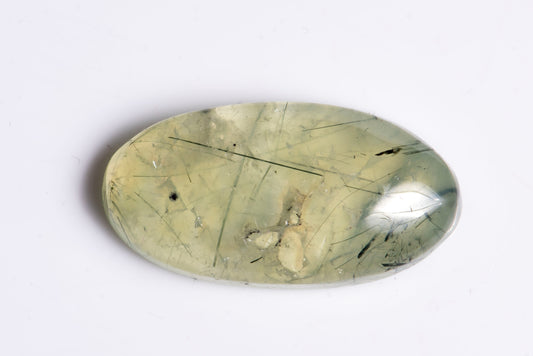 Natural prehnite 28.6ct oval cabochon green loose gemstone for jewelry