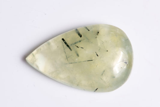 Natural prehnite 34.6ct teardrop cabochon green loose gemstone for jewelry