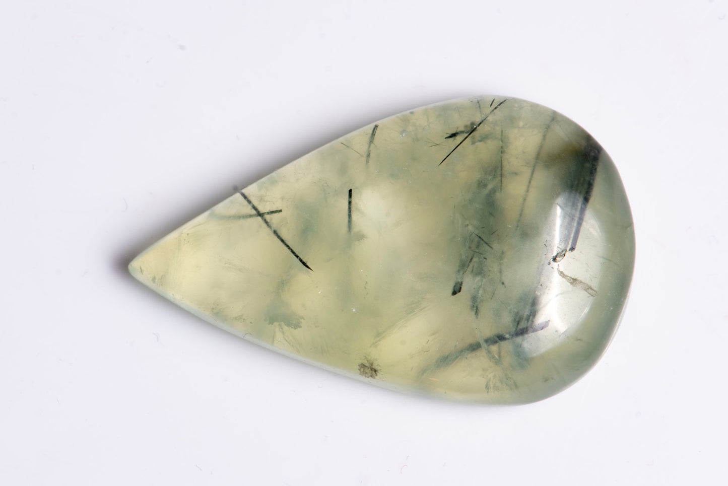 Natural prehnite 40.2ct teardrop cabochon green loose gemstone for jewelry