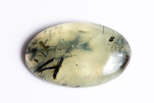 Natural prehnite 41.3ct oval cabochon green loose gemstone for jewelry