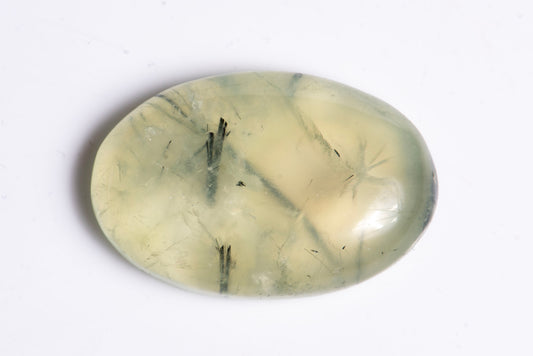 Natural prehnite 46.4ct oval cabochon green loose gemstone for jewelry
