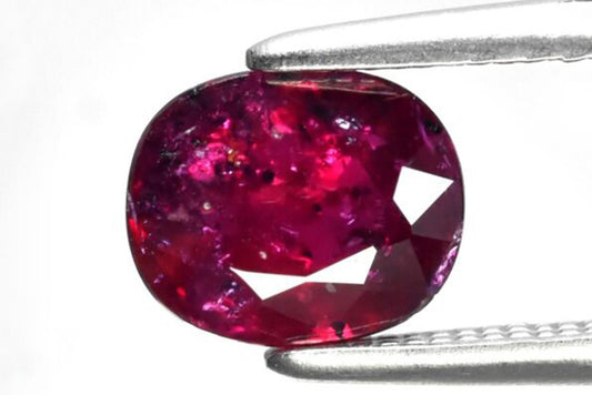 Natural purplish red ruby 1.01ct 6.5x5.5mm cushion cut heated loose gemstone for jewelry