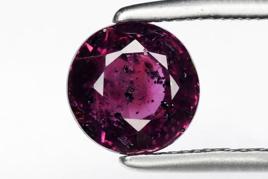 Natural purplish red ruby 1.17ct 5.9mm round cut unheated loose gemstone for jewelry